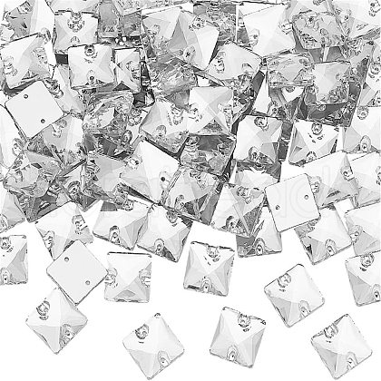 80Pcs Square Shape Sew on Rhinestone FIND-FG0003-79A-1