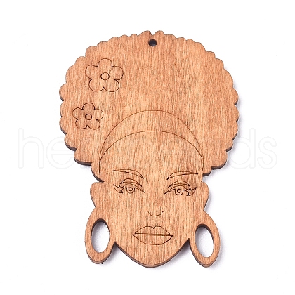 Wooden Big Pendants X-WOOD-WH0100-67J-1