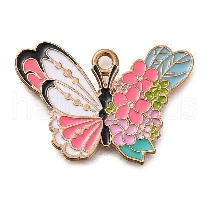 Animal Flower Alloy Enamel Pendants ENAM-Q508-01E-1