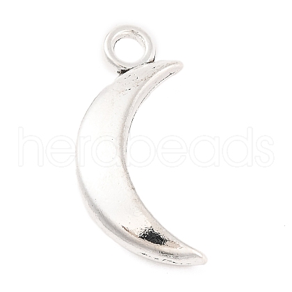 Tibetan Style Alloy Moon Pendants TIBEP-Q043-032-RS-1