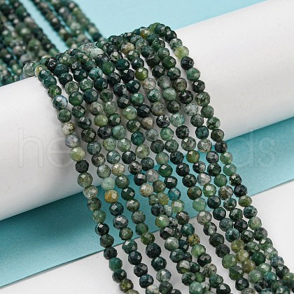 Natural Moss Agate Beads Strands G-K020-3mm-32-1