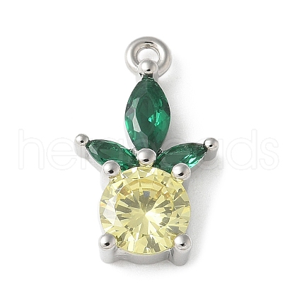 Brass Micro Pave Cubic Zirconia Pendants KK-P290-02C-P-1