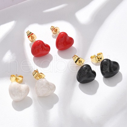 Brass Stud Earrings EJEW-F359-06G-1