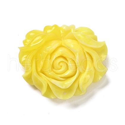 Synthetic Shell Dyed Carved Flower Connector Charms CORA-D034-01E-1