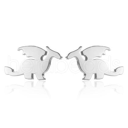 Cute Mini Flying Dragon Animal Earrings for Girls - Stainless Steel. ST2673684-1