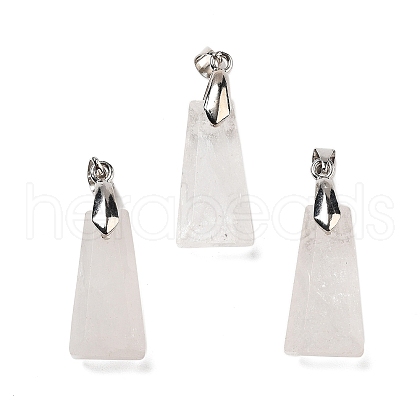 Natural Quartz Crystal Faceted Pendants G-F774-02A-1