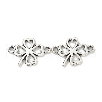 Tibetan Style Alloy Hollow Clover Connector Charms TIBE-S324-08AS-1