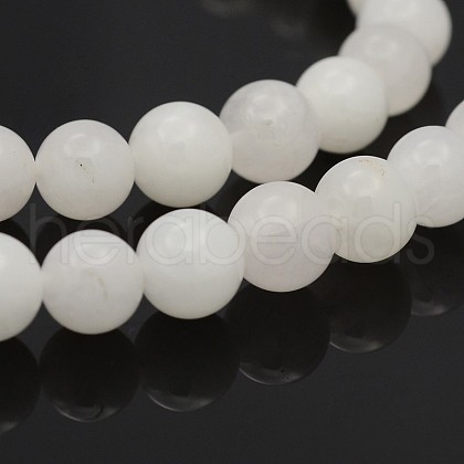 Natural Round White Jade Bead Strands G-P070-01-4mm-1