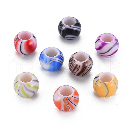 Opaque Acrylic European Beads MACR-S308-07B-1