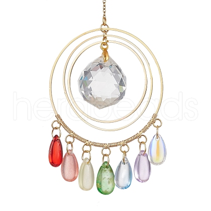 Brass Ring Hanging Ornaments HJEW-JM02584-1