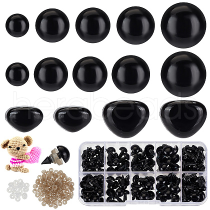 Plastic Doll Eyes & Nose Sets FIND-WH0420-144E-1