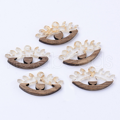 Resin & Walnut Wood Pendants RESI-N025-009A-A01-1