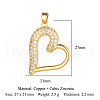 Brass Micro Pave Clear Cubic Zirconia Pendants ZIRC-OY001-18G-2