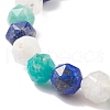 Natural Amazonite & Lapis Lazuli & Moonstone Stretch Bracelet BJEW-JB08428-4