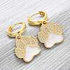 Brass Clear Cubic Zirconia Hoop Earrings EJEW-Q042-03B-G-1