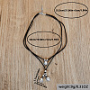 Oval with Flat Round Alloy with Imitation Leather Cord Pendant Necklaces FS-WGE6D6A-01-2