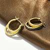 Two-layer Oval Brass Enamel Hoop Earrings EJEW-S252-03A-G-4