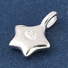 925 Sterling Silver Smiling Face Star Charms STER-R013-05S-2