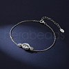 Rhodium Plated 925 Sterling Silver Eye Link Bracelet for Women STER-M116-11P-2