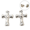 Brass Micro Pave Clear Cubic Zirconia Stud Earrings EJEW-M103-07P-4