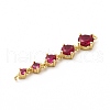 Rack Plating Brass Pave Cubic Zirconia Connector Charms KK-G458-02G-05-3