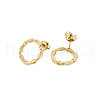 Ion Plating(IP) 304 Stainless Steel Hollow Ring Stud Earrings for Woman EJEW-N097-003LG-2