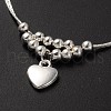 Tibetan Style Heart Charm Anklets AJEW-AN00082-2