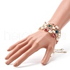 Plum Blossom Flower Glass Link Bracelets Set for Teen Girl Women X1-BJEW-TA00017-3