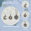 FIBLOOM Alloy Acrylic Acrylic Asymmetrical Earrings & Pendant Necklace with Iron Chains SJEW-FI0001-11-4