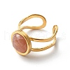 Natural Mixed Gemstone Cuff Ring RJEW-JR00365-5