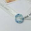 1Pc Tartan Pattern Acrylic Finger Rings for Women WGC4C6E-45-1