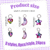 24Pcs 3 Styles Star & Moon & Heart Glass Shoes Charms PALLOY-PH01715-2