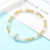 Brass Beaded Stretch Bracelets for Women BJEW-G736-03A-1