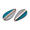 Transparent Resin & Wood Pendants RESI-T057-59A-2