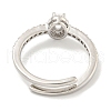 Mother's Day Rings Oval Rack Plating Brass Micro Pave Cubic Zirconia Adjustable Rings for Women RJEW-F162-03P-4