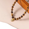 Natural Tiger Eye Round Beaded Necklaces FS-WG0A7DA-01-3