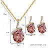 Teardrop Alloy & Rhinestone & Glass Pendant Necklace & Stud Earring Sets FS-WGD5ABC-02-2