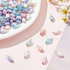 100Pcs Opaque Baking Painted Crackle Glass Melon Seed Charms PALLOY-HY00013-4