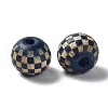 Wood Laser Engraved Tartan Beads WOOD-I011-01A-06-1