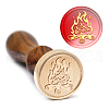 Brass Wax Seal Stamp with Handle AJEW-WH0184-1060-5