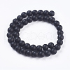 Synthetic Black Stone Bead Strands G-R345-10mm-38-1-2