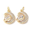 Brass Micro Pave Clear Cubic Zirconia Pendants KK-Q031-16G-1
