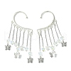 Brass Star & Glass Star Tassel Earrings EJEW-JE06002-1