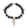Adjustable Natural Lava Rock Braided Bead Bracelets BJEW-JB10563-3