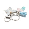 26Pcs Transparent Epoxy Resin & Transparent Acrylic & Faux Suede Tassel Keychain KEYC-JKC01202-20-3