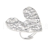 Non-Tarnish Textured Heart 304 Stainless Steel Adjustable Rings for Women RJEW-H231-02P-1