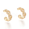 Brass Micro Pave Clear Cubic Zirconia Cuff Earrings EJEW-M195-09G-1