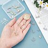  24Pcs 6 Style Brass Micro Pave Clear Cubic Zirconia Stud Earring Findings ZIRC-NB0001-90-4