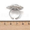 Brass Pave Cubic Zirconia Adjustable Open Cuff Rings for Women RJEW-R032-01P-5