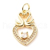 Brass Micro Pave Clear Cubic Zirconia Pendants X-ZIRC-P094-07G-RS-1